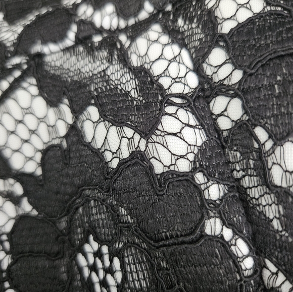 White House Black Market size 12 white lined, black lace dress NWT - Picture 6 of 8